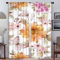Curtains for Living Room Curtain for Room 2 Panel Beauty Flowers Home Interior Curtains Shades Partition Halloween Decoration W50xH70cmx2pcs-CL