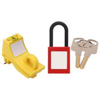Pin Fixed Miniature Circuit Breaker Lock Keys Set 38mm Nylon Padlock Safety Lockout Device