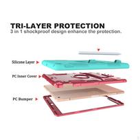 10.2 Inch Tablet Cases Heavy Duty Shockproof with Stand Pen Holder Back Cover Bags mint blue