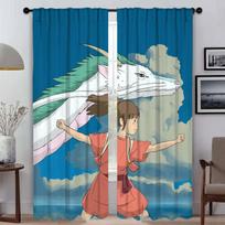 Elegant Room Curtains 2 Pieces Spiriteds Away Window Curtain Tulle for Bedroom Partition Shades Home Interior Curtains Living W50xH70cmx2pcs-CL