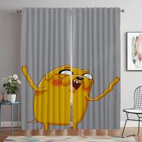 Adventure Time Kitchen Curtains for Living Room Curtain Shades Home Interior Curtains 2 Pieces Halloween Decoration Partition W50xH70cmx2pcs-CL blue