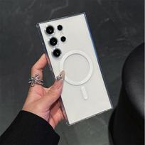 Magsafe Magnetinis skaidrus telefono dėklas, skirtas Samsung Galaxy S24 S23 S22 S20 FE S21 Plus Note 20 Ultra 10 Plus minkštas dangtelis Samsung Note 10 skaidri