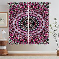 Trippy Vibrant Mandalas Kitchen Curtains for Bedroom Decoration Curtains Living Room Window Curtain Tiebacks Tulle in Kitchen W50xH70cmx2pcs-CL