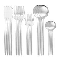 20Pcs Dinnerware Set Black Gold Tableware Matte Knife Spoon Fork Cutlery Set Stainless Steel Kitchen Silverware Flatware Set sidabras