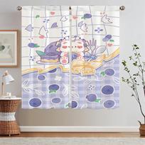 Curtains for Living Room 2 Pieces Free Shipping Cute Bear Home and Decoration Beaded Curtain Tiebacks Curls Blackout Tentacles W50xH70cmx2pcs-CL
