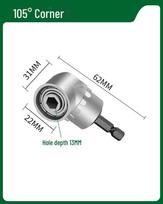 Green Forest 90° Universal Right Angle Hand Drill/Screwdriver Attachment 105 degree corner cutter
