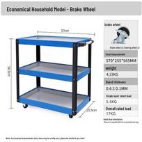 Green Forest Utility Cart: Three-Layer Tool Trolley & Flatbed for Auto Repair & Beauty Supplies
