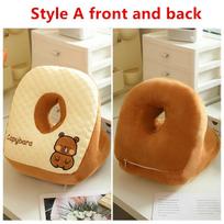 New Plush Capybara Sleeping Pillow Cartoon Capibara Cushion for Office Chair Waist Backrest Cushion Sofa Home Decor Gifts 30x25cm
