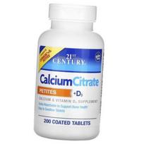 Calcium and Vitamin D3, Calcium Citrate Petites + D3, 21st Century 200 tabs (36440078) 200tab