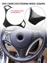 Car Interior Steering Wheel Decoration Cover Trim For-BMW 3 Series E90 E92 E93 2005-2012 LHD Automobiles Accessories Parts New gray