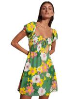 Rayon Fit and Flare Below The Knee One Piece Dress for Women Party Wear Top Tunic S žalia