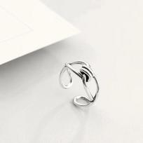 Varinis reguliuojamas žiedas: Šaltas stilius, paprastas nišinis dizainas moterims ir vyrams – suasmeninti smilių papuošalai. Knotted Cross Ring white