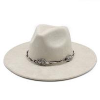 Suede Cowboy Hat Tibetan Accessories Men'S Jazz Top Hat Felt Hat M（56-59cm）