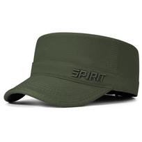 Four Seasons Flat Cap Stitching Cap Outdoor Sun Hat for Men armijos žalia spalva