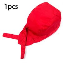 1pc Pirate Cook Cap Chef Hat Sushi Japanese Catering Kitchen Waiter Unisex raudona