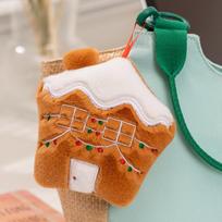 Christmas Series Gingerbread Plush Doll Pendant House Wreath Socks Glove Hat Snowman Tree Plush Toy Christmas Tree Decoration about 10cm