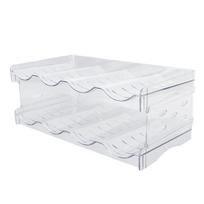 Stackable Water Bottle Organizer Double Layer Transparent Plastic Desktop Cup Storage Rack for