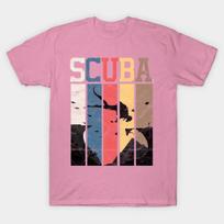 T Shirt Women Vintage Scuba Diving Harajuku Print Kawaii Tshirt Summer Short Sleeve Female T-Shirt Top Tee S rožinė