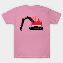 T Shirt Women Mechanical Excavator Digger Retro Icon Harajuku Print Kawaii Tshirt Summer Short Sleeve Female T-Shirt Top Tee S rožinė