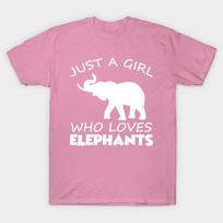 T Shirt Women Just A Girl Who Loves Elephant T Shirt Harajuku Print Kawaii Tshirt Summer Short Sleeve Female T-Shirt Top Tee S rožinė