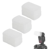 3Pcs Mini Digital Camera Flash Bounce Diffusers Softbox Fit for Canon 580EX Top Flash White white