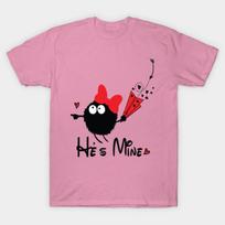 T Shirt Women Hes Mine Harajuku Print Kawaii Tshirt Summer Short Sleeve Female T-Shirt Top Tee S rožinė