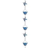 94.5  Hummingbird Rain Chain Hanging Rain Catcher Bell Outside Decor Rain Catcher Chain gray