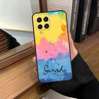 Personalised name wotercolour rainbow For Samsung Galaxy M13 M23 M33 M53 M21 M31 M51 M30s M20 M12 M32 M52 M14 M34 M54 Phone Case Samsung M11