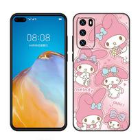 Cute My Melody Black Silicone Phone Case For Huawei P10 P20 P30 P40 Lite P50 P60 Art P50E P Smart Z 2018 2020 2021 Pro 2019 Huawei P40 Lite 4G blue