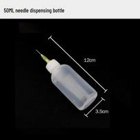 50 ml buteliukas su adata, skirtas dozavimui, skirtas kanifolijai, aliejui ir kitiems skysčiams gray