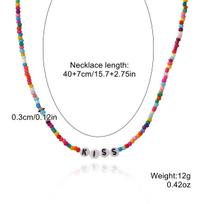 Bohemian Butterfly Beaded Necklace: Vibrant Rice Beads and Letter Charms for Spring and Summer