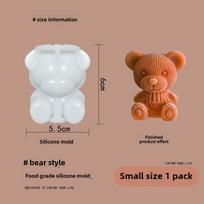 3D Bear Silicone Ice Cube Mold - Rose and Animal Shaped Tray white