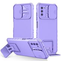 Skirta Samsung Galaxy A03S dėklas Tvirtas laikiklis Slankiojantis kameros šarvuotas telefono dėklas Skirta Samsung A03S A 03S 03 S Stovas Laikiklis Galinis dangtelis For Galaxy A03S US rožinė
