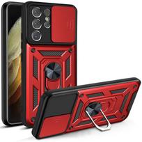 Smūgiams atsparus šarvuotas dėklas Samsung Galaxy S22 S21 S20 Ultra Plus S21FE S20FE, apsaugantis kameros objektyvą, Fundas For Galaxy Note20Ultra For Samsung S22 raudona