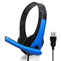 USB triukšmą slopinančios laidinės ausinės mikrofonas Universalios USB ausinės su mikrofonu asmeniniam kompiuteriui / nešiojamam kompiuteriui / kompiuteriui mėlyna