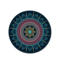 Vintage Bohemian Round Computer 3D Game Kiliminis pelės kilimėlis, neslystantis pelės kilimėlis black