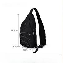 Krūtinės krepšys vyriškas crossbody krepšys su raišteliu, atsparus vandeniui, paprastas, visų vyriškų, aukštos kokybės krepšys juoda