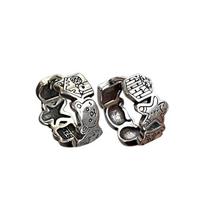 Spliced graffiti Personality Ins Style Cartoon Gingerbread Human Ear Buckle Old Earrings New Trend