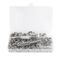 3  installation tools Air Eyelet Corns Tarpaulin Ring Buckle 100pcs 10MM Metal buckles 1 Sets with box Copper eyelet gray