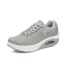 Mesh Fashionable Round Toe Rocking Shoes Casual Women Comfortable and Breathable Thick Sole Sloping Heel Outdoor Sports Shoes 36