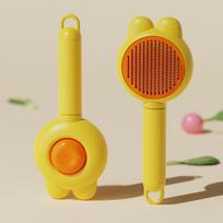 One-click Hair Removal Comb for Cats, Dog Bathing, Cleaning, Massage To Remove Floating Hair, Rabbit Fading Comb, Pet Supplies Cat and dog universal yellow