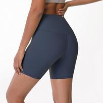 New Women'S Printed Nude Yoga Shorts With Pockets Skin Friendly Tight Fitting Elastic Quick Drying Sports And Fitness Shorts XS mėlyna