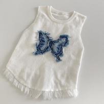 Summer Thai Style Niche Sweet and Spicy Butterfly Tank Top with Camisole for Women Wearing Short Sleeveless Tops one size balta