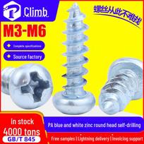 Blue and White Zinc Coated Cross Slot Pan Head Self-tapping Screws M3/M4/M5/M6 M3*12