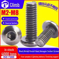 Grade 10.9 Black Nickel Plated Hex Socket Pan Head Screws, High Strength, Sizes M2-M6 M3*5