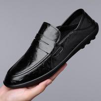 2025 men's lazy one-pedal foot cover comfortable dirt-resistant versatile ins casual shoes soft leather shoes Doudou shoes 23888 38 juoda