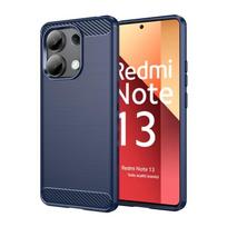 Skirta Redmi Note 13 dėklas Skirta Redmi Note 13 4G dangtelis 6,67 colio Anglies pluošto Smūgiams atsparus Silikoninis buferis Skirta Note 13 Pro Plus 4G 5G Redmi Note13 Pro 4G mėlyna