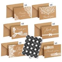 36pcs Wedding Thank You Cards Bulk Thank You Cards with Envelopes - Baby Shower Bridal Shower Thank You Notes for Graduation Funeral Birthday ruda