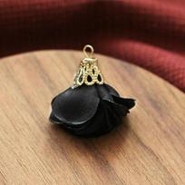 Korean Handmade Matte Satin Fabric Flower Pendant for DIY Hair Accessories and Clothing juoda