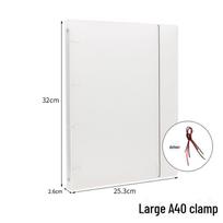 Large Capacity A4 Loose-Leaf Binder, 4-Hole O-Type Punch for Office and Test Paper Storage white